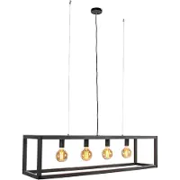 QAZQA Industriel pendellampe sort 4-lys - Big Cage