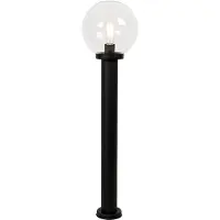 QAZQA Stående udendørslampe sort med klar globe 100 cm IP44 - Sfera
