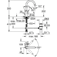 GROHE Eurosmart Cosmo etgr hv - etgrebs håndvask 1/2'' L-size, ethulsmontage,zero 32830001
