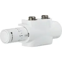IMI Heimeier Multilux 4-Eclipse-Set med Halo termostat føler i hvid ral 9016 til f.eks håndklæde radiatorer og radiatorer med bund anboring