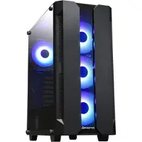 Chieftec Gamer Series Hunter - Tower - sidepanel med vindue (hærdet glas) - ingen strømforsyning (ATX) - sort - USB/Lyd