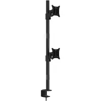 Multibrackets M VESA Deskmount Officeline Dual Vertical - Monteringssæt - for 2 LCD displays - stål - sort - skærmstørrelse: 15-30 - skrivebordsmonterbar