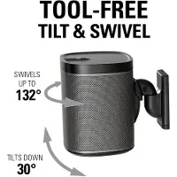 Sanus WSWM22 - Bøjle - for højttaler(e) - sort - vægmonterbar (pakke med 2) - for Sonos One, PLAY:1, PLAY:3