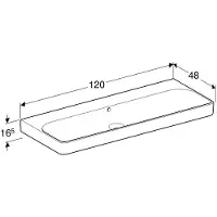 Geberit smyle sq. vask 120x48, u/haneh. hvid kt