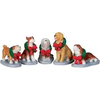 Lemax Village Collection Christmas Pooch Sæt på 5 #32138