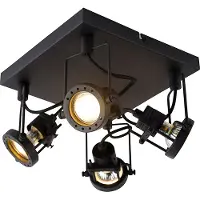 QAZQA Industriel spotlight sort 4-lys - Suplux
