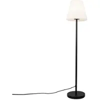 QAZQA Udendørs gulvlampe sort med hvid skærm 35 cm IP65 - Virginia