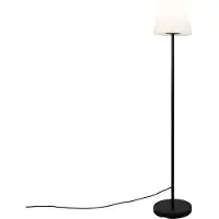 QAZQA Udendørs gulvlampe sort med hvid skærm IP65 25 cm - Virginia