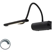QAZQA Design væglampe sort 18,5 cm inkl. LED med lysdæmper - Tableau