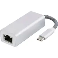 Deltaco USB-C Netværksadapter, sølv USBC-1080 Modsvarer: N/A