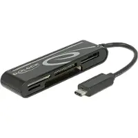 DeLOCK USB 2.0 Card Reader USB Type-C male 5 Slots - Kortlæser - alt-i-1 (Multi-Format) - USB-C
