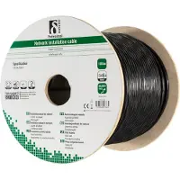 Deltaco - Bulkkabel - 100 m - U/FTP - Cat6 - halogenfri, udendørs, solid - sort