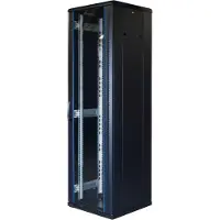 Toten 19 Komutacinė spinta , System G, 42U, 600x600, stiklinės durys, galinės perforuotos durys, iki 800kg, juoda / G6.6642.9801 / 19-G6642GP
