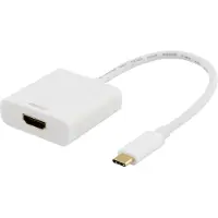 Deltaco USBC-HDMI7 - Ekstern videoadapter - USB-C - HDMI - hvid