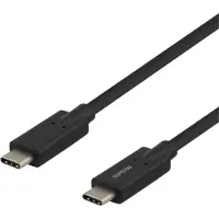 Deltaco Ladekabel USB-C til USB-C, 2 m, sort