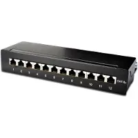 Digitus DN-91612SD-EA - Patch-panel - CAT 6a - RJ-45 X 12 - sort - 1U