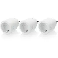 Deltaco Kontakt, Wi-Fi 2,4GHz, 1xCEE 7/3, 10A, timer, 220-240V, 3-pak, hvid
