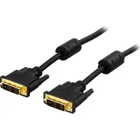 Deltaco DVI Single Link monitorkabel, DVI-D 18+1-pin han-han, 1m, sort
