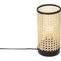 QAZQA Rustik bordlampe rattan - Kata
