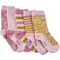 Minymo Strømper - 5-pak - Rosa m. Striber - - 19/22 - Strømper