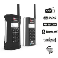 Perfectpro Byggepladsradio SOLOWORKER DAB+, FM stødsikker Sort
