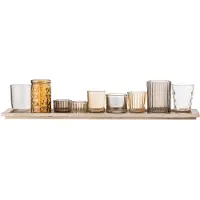 Bloomingville Sanga Bakke m/Fyrfadsstage, Brun, Glas