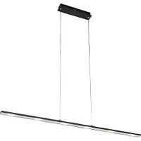 QAZQA Design pendellampe sort inkl. LED med berøringsdæmper - Platina