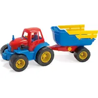 Dantoy Traktor m. Anhænger - 41 cm - Rød/Blå - - OneSize - Bil