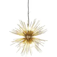 QAZQA Art Deco Pendellampe guld 6-lys - Broom