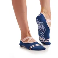 Gaiam Yoga Barre Socks - Grippy Non Slip Sticky Toe Grip Tilbeh?r til kvinder og m?nd - Pure Barre Hot Yoga Pilates Ballet Dance Home - Indigo