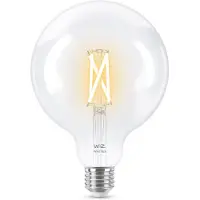 Wiz smart LED-pære hvid klar G125 E27 dæmpbar, 6.5W-60W
