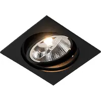 QAZQA Kvadratisk indbygget spotlight sort justerbar - Chuck 111