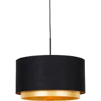 QAZQA Moderne pendellampe sort med guld 47 cm Duo skærm - Combi
