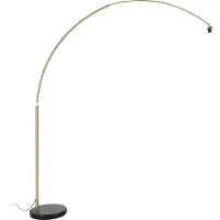 QAZQA Bue lampe messing og sort marmor base justerbar - XXL