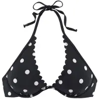 LASCANA Bikinioverdel sort / hvid