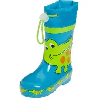 Playshoes Gummistøvler 'Krokodil' blå / lysegrøn / mørkeorange