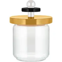 Alessi Mr. Sottsass antager jeg ES16 / 75 1- Design hermetisk glas Jar med b?g tr? l?g gul sort og hvidt