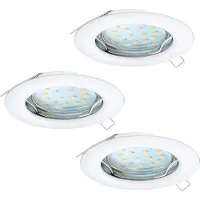 Eglo PENETO indbygningsspots, 3000K, Ø78 mm, 3-pak, hvid