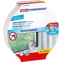 TESA Powerbond Dobbeltklæbende monteringstape Transparent 5m x 19 mm