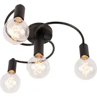 QAZQA Smart loftslampe sort inkl. 4 Wifi G95 - Facile