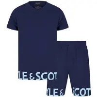 Lyle And Scott Vintage Herre Carter T-shirt og shorts sæt Peacoat