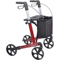 Rehasense Server Rollator - Rød - Udendørs rollator - Indendørs rollatorer - Udendørs rollator + Indendørs rollator