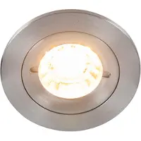 QAZQA Smart indbygningsspot stål rund IP44 inkl. Wifi GU10 - Xena