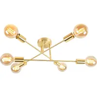 QAZQA Smart Art Deco loftslampe messing inkl. 6 WiFi G95 - Sydney