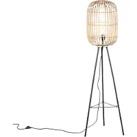 QAZQA Smart rustik gulvlampe rattan inkl. WiFi A60 - Manila