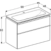 Geberit Møbelsæt iCon smal 2 skuf 90x63 hvid mat