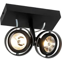 QAZQA Moderne spotlight sort 2-lys - Master 70