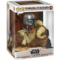 Funko POP! The Mandalorian Star Wars Mando På Bantha Med Barn I Taske-figur