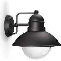 Philips myGarden Hoverfly væglampe 60 W E27, uden pære, Udendørs vægbelysning, Sort, Aluminium, Glas, IP44, I, Dukket op