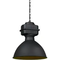 QAZQA Smart industriel pendellampe sort inkl. A60 WiFi 38,5 cm - Sicko